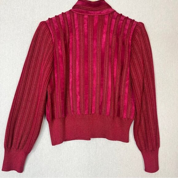 Vintage Beltrami virgin wool silk 3D button ribbed jacket Sz M - Picture 2 of 10